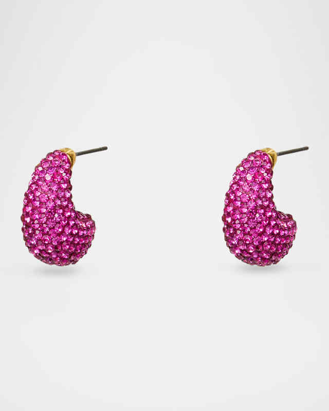 Pave Dome Mini Hoop Earrings